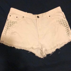 BDG White Jean Shorts